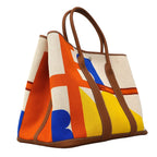 Hermes Tote Garden Party Voyage GM Negonda Toile Ash Plume Gold Silver — view 2