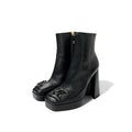 Louis Vuitton Shakeline Boots Short Shoes Leather Black Gold Logo Ankle