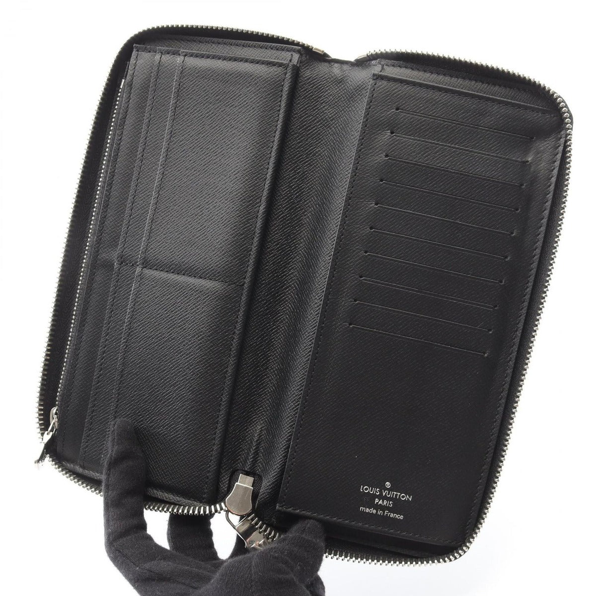 Louis Vuitton Round Wallet Zippy Vertical Noir Black Leather — view 3
