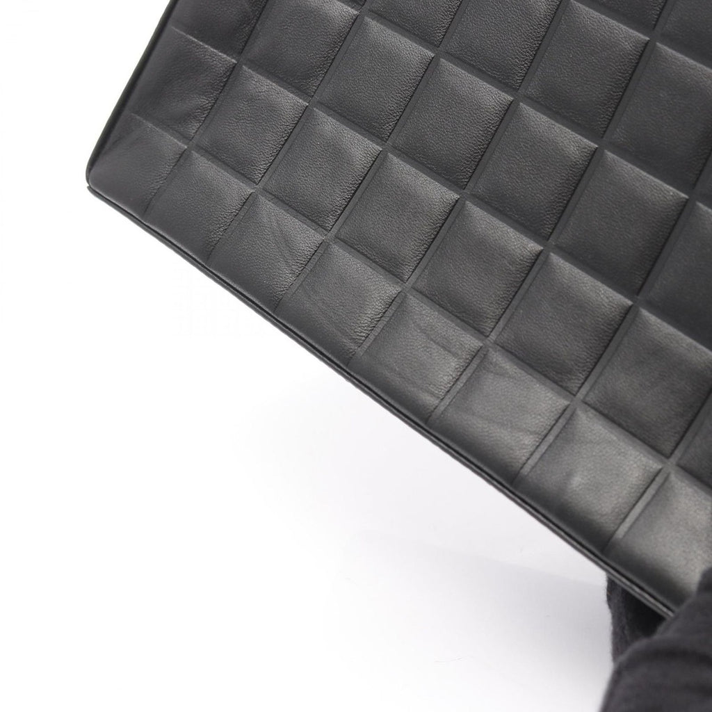 Chanel Tote Bag Chocolate Bar Black Lambskin Choco — view 4