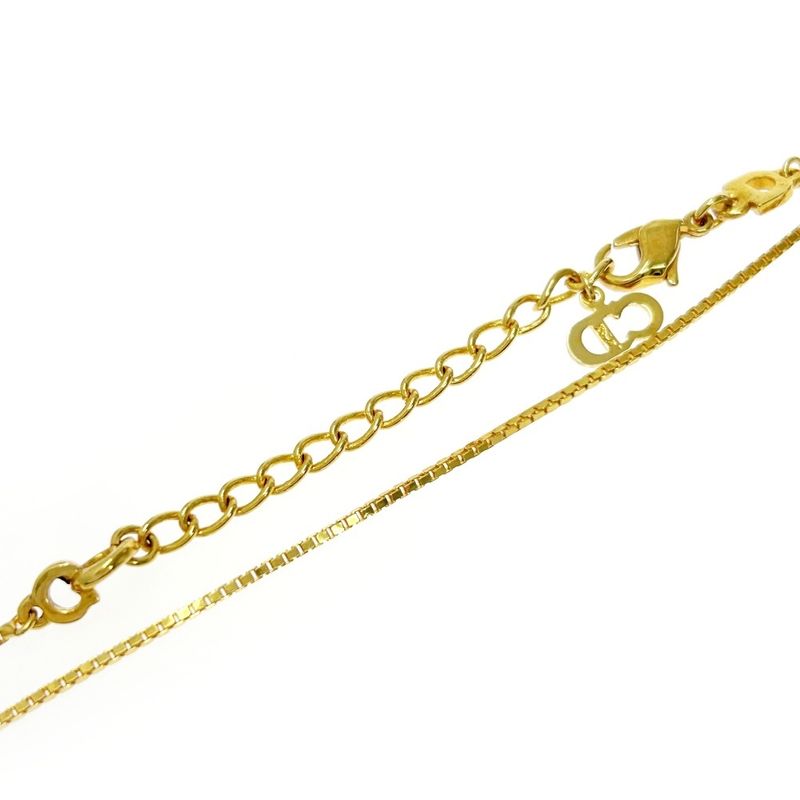 Christian Dior GP Logo Star Necklace Gold Red — view 7