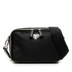 Prada Triangle Logo Re-Nylon Shoulder Bag Black Nylon Patent