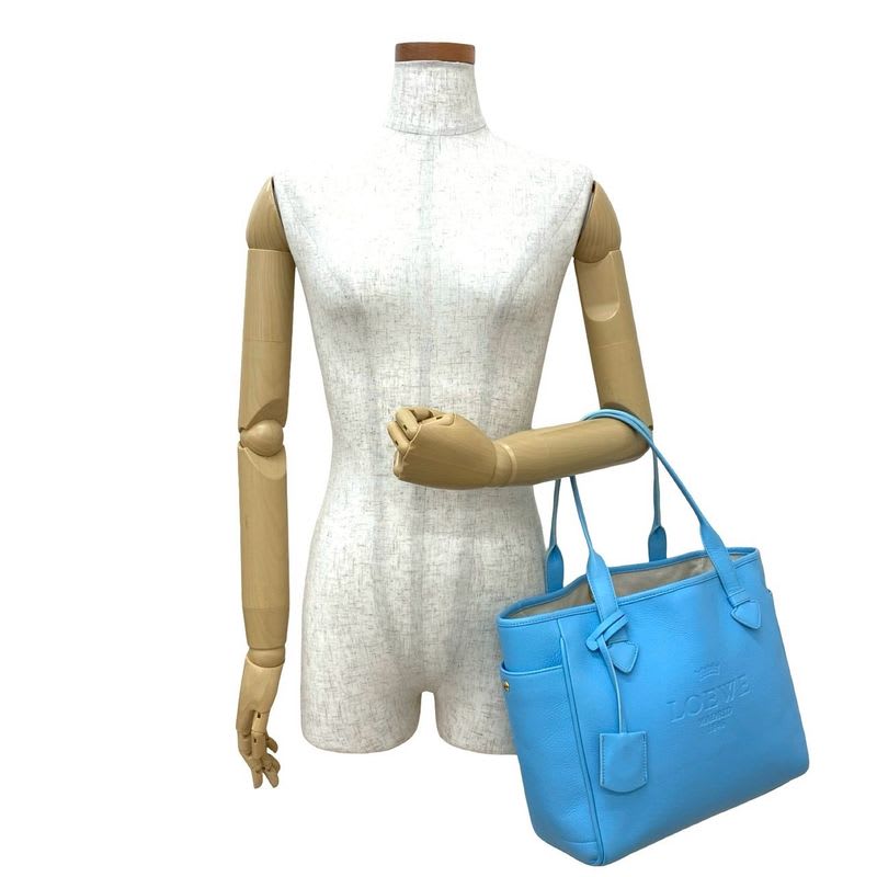 Loewe Heritage Logo Shape Pressed Leather Tote Bag Handbag — view 3