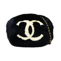 Chanel CC Logo Arm Wormer Chain Shoulder Bag Lapin Black Gold
