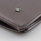 Chanel Camellia Coco Mark Leather Metallic Purple Long Wallet — view 5
