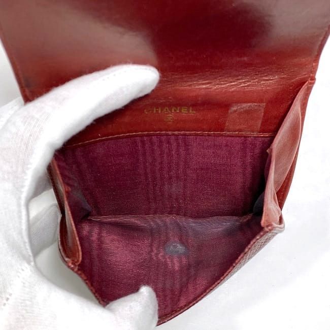 Chanel Bifold Wallet Red Coco Mark — view 5