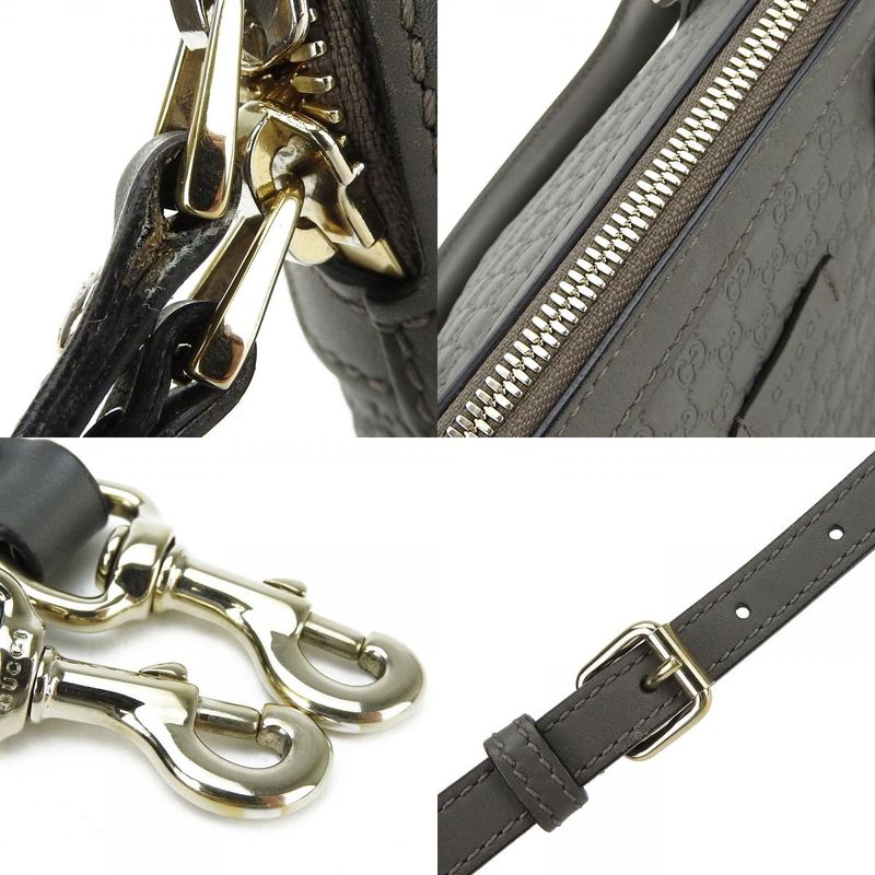 Gucci Handbag Micro Guccissima Leather Gray Gold Hardware 2-Way — view 6