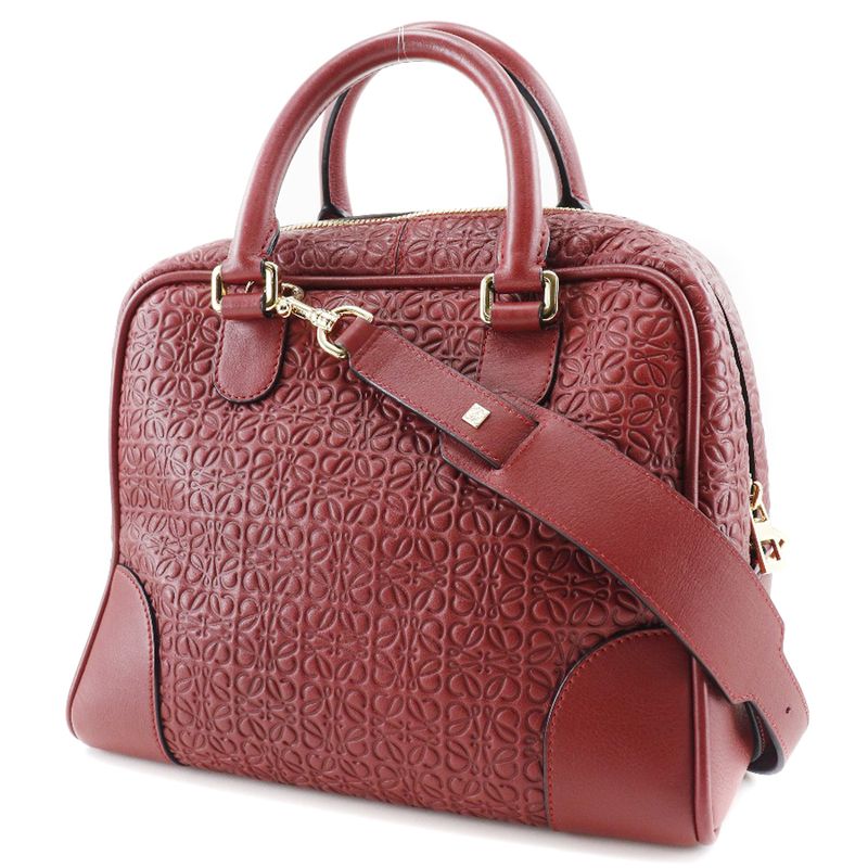 Loewe Amazona 75 Repeat Anagram 2-Way Shoulder Calf Red Handbag — view 2