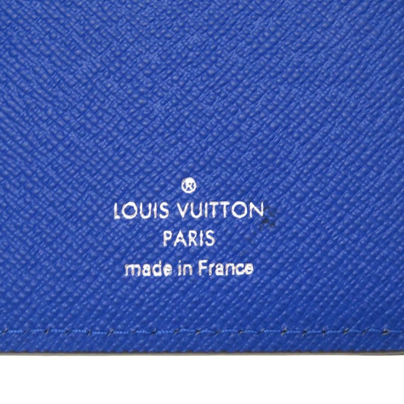 Louis Vuitton Taiga Portefeuille Brazza V Shape Noir Black Long Wallet — view 6