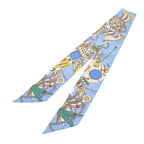 Hermes Twilly Odyssey Scarf Silk Beige Blue Ciel Georne Vif 0175 — view 2
