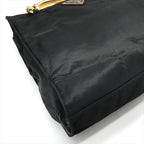 Prada Nylon Tessuto Metal Handle Hand Bag Black Bag — view 5