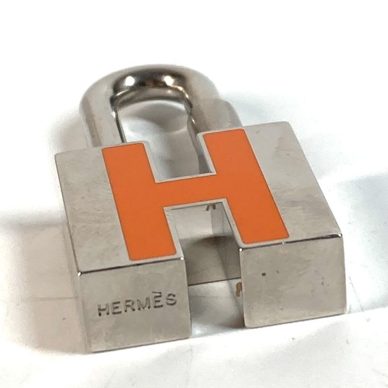 Hermes Pendant Top Cadenna Padlock Charm H Logo Key Metal Silver — view 5
