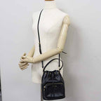 Prada Duet Bucket Bag 2-Way Shoulder Drawstring Soft Calf Saffiano Leather Nero — view 5