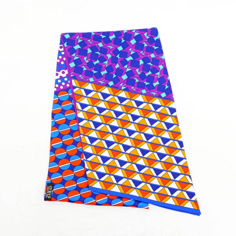 Hermes Maxi Twilly Exlibris Purple Blue Orange Silk Scarf — view 3