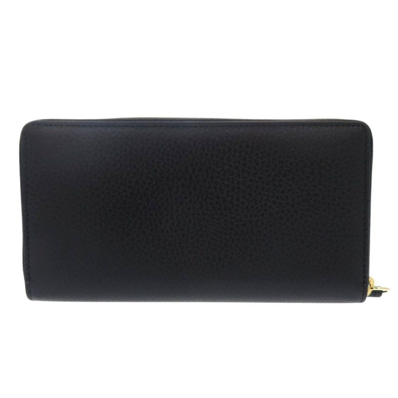 Gucci Round Zipper GG Marmont Leather Black Long Wallet 1001 — view 3