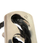 Hermes Leather Silver 925 Black Hardware Bracelet 1124 — view 6