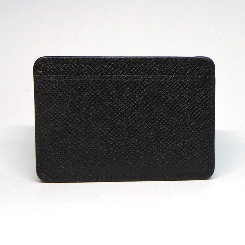 Louis Vuitton Taiga Coin Purse Noir Black Leather — view 3