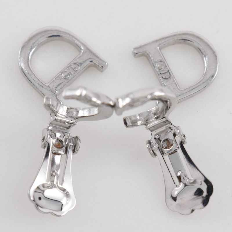 Christian Dior CD Logo Metal Silver 5.5 g Earrings — view 5