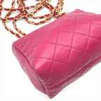 Chanel CC Logo Quilted Mini Chain Shoulder Bag Pink — view 6