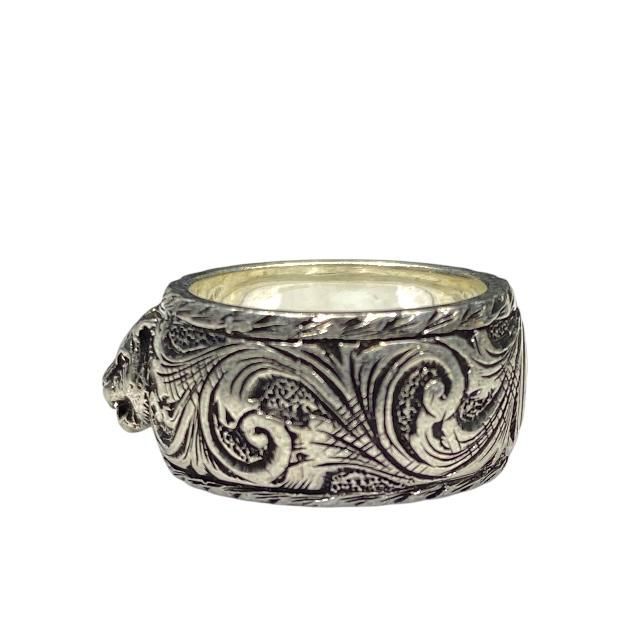 Gucci Cat Head Ring Jewelry Animal SV 925 Silver 8 — view 5