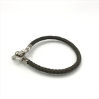 Hermes Glenan Leather Bra Calf Silver Gray Bangle Bracelet — view 2