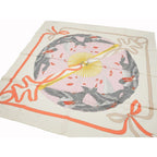 Gucci Printed Silk Scarf Ca Fly Swan 90 X90 fan Bird Ribbon Ivory Multicolor — view 2