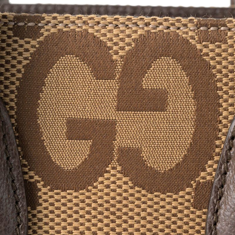 Gucci Shoulder Bag Jumbo GG Canvas Beige — view 7