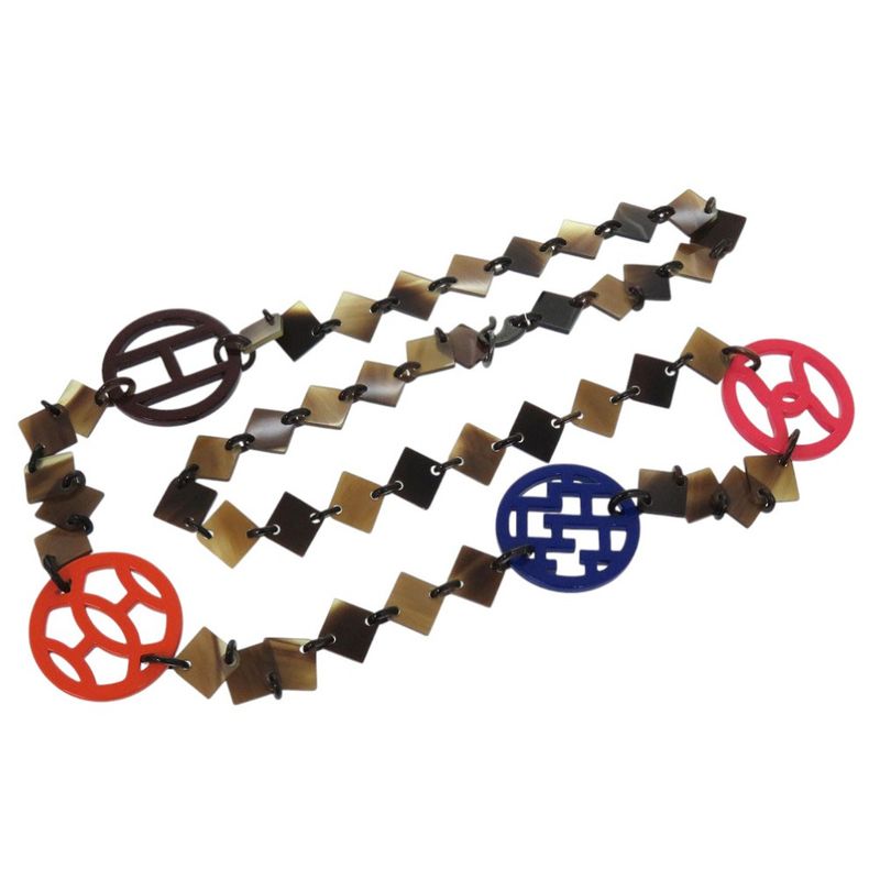Hermes DIVA Long Necklace Buffalo Horn Lacquered Wood Multicolor 0812 — view 6