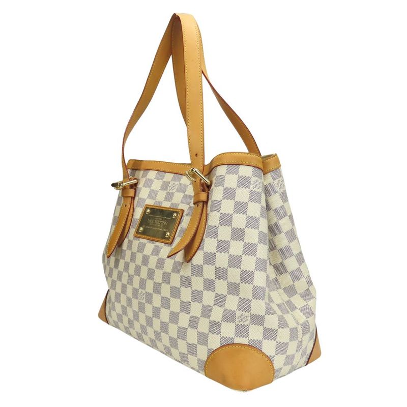 Louis Vuitton Tote Bag Hampstead MM Damier Azur Nubuck White — view 2