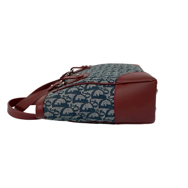 Christian Dior Trotter Pattern Canvas Leather Tote Bag