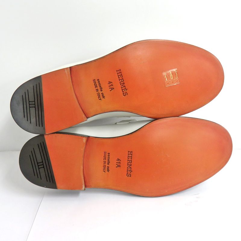 Hermes Loafers Kelly Hardware White Silver 41 — view 5