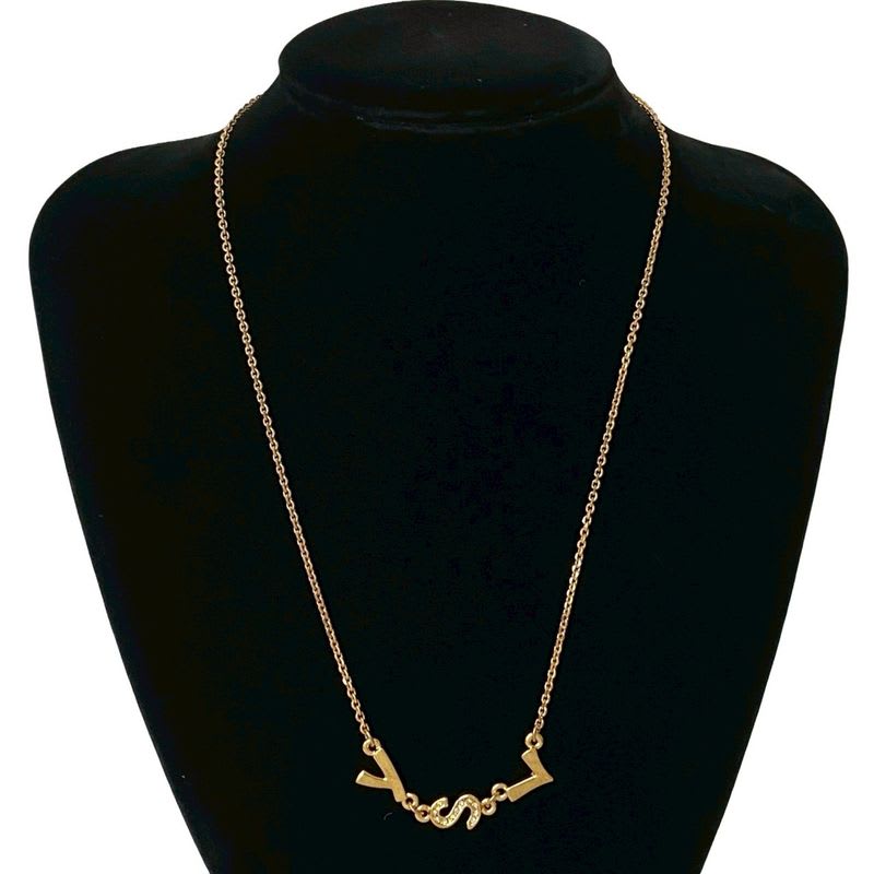 Yves Saint Laurent Vintage Logo Necklace Pendant Choker — view 3