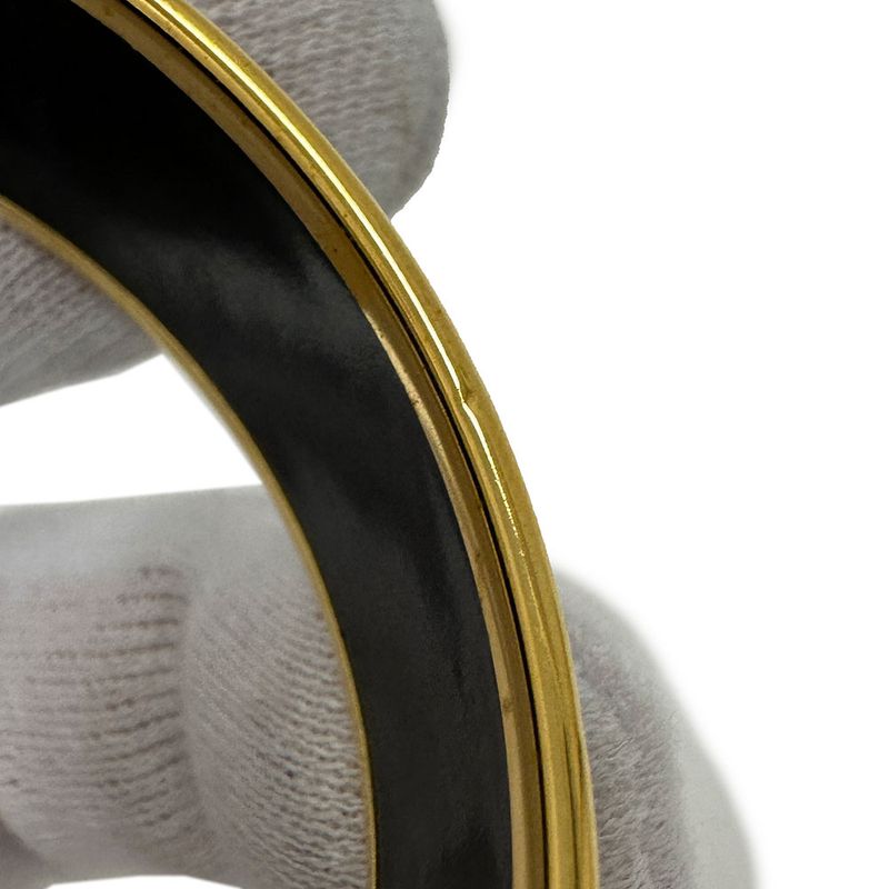 Hermes Bangle Emile GM GP Black Gold Cloisonne Fashionable — view 6