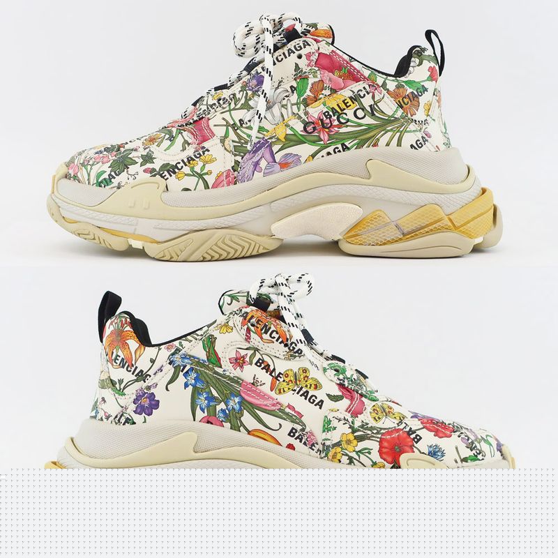 Gucci Balenciaga Hakka Project Triple S Flora Print Size — view 4