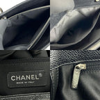 Chanel Tote Bag Grand Shopping GST Caviar Leather Black Silver Hardware Chain 16 th — view 7