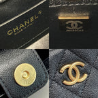 Chanel Coco Mark Quilted Chain Shoulder Bag As3830 Black Caviar Leather Heart — view 5