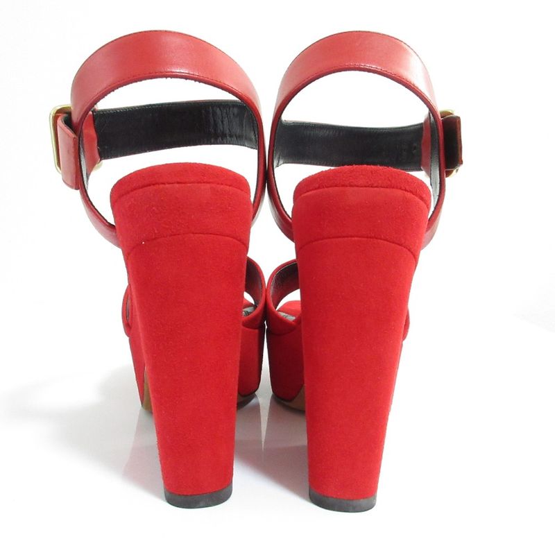 Celine Ankle Strap Suede Chunky Heel Sandals Size 36 — view 6