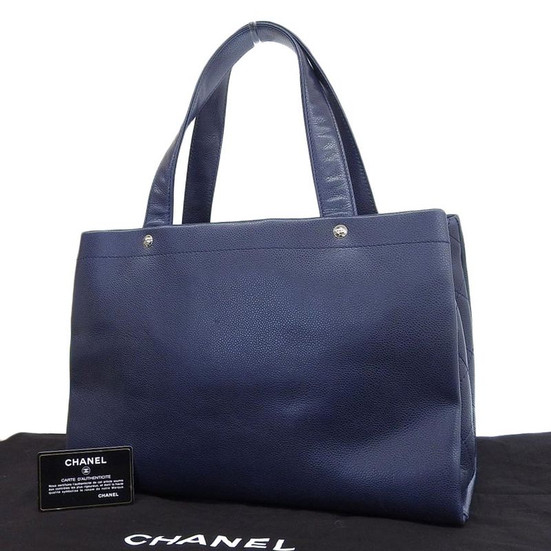 Chanel Caviar Tote Navy Bag — view 2