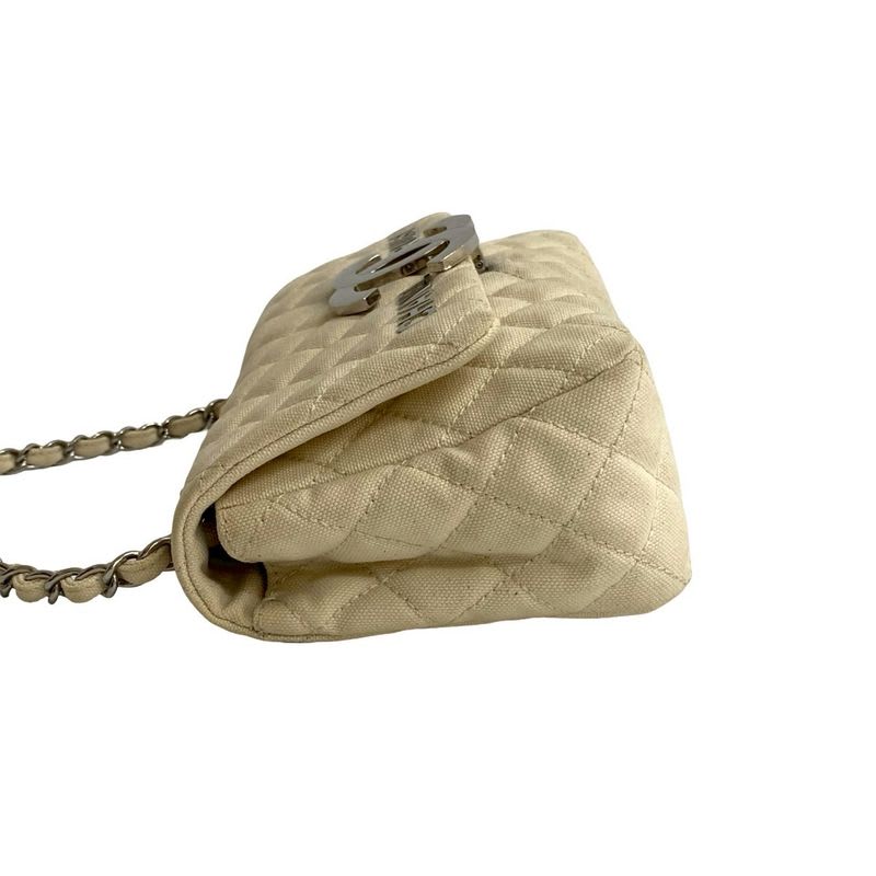Chanel Cruise Collection Quilted Canvas Shoulder Bag