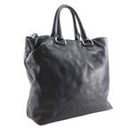 Prada Logo Ws7654 Leather Black Tote Bag — view 3