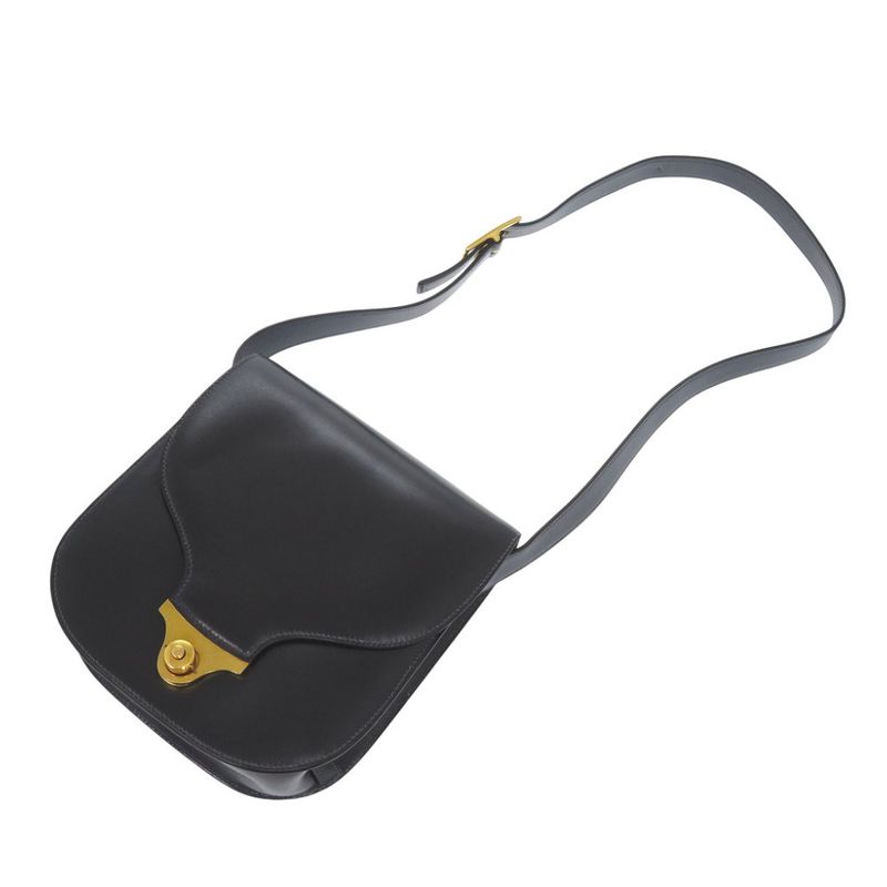 Hermes Vintage Box Calf Black Shoulder Bag 0816 — view 4