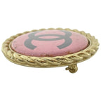 Chanel Brooch Pin Accessories Jewelry Circle Small Coco Mark GP Pink — view 5