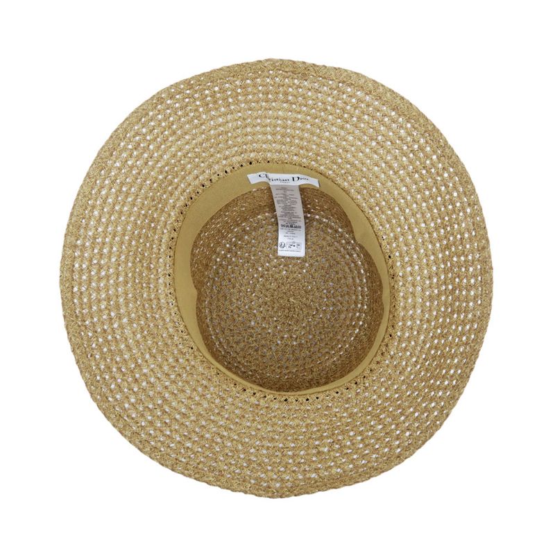 Dior D Bobby Wide Brim Hat 34 Dbp924 G153 Beige Black Size 57 — view 5