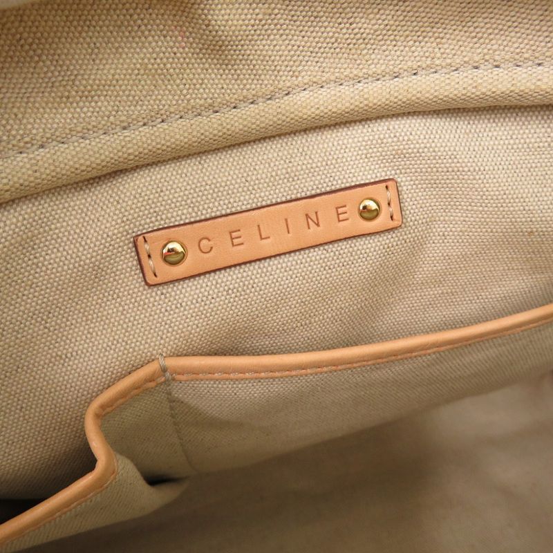 Celine Sulky Carriage Leather Gray White Handbag Boston Bag 1198 — view 7