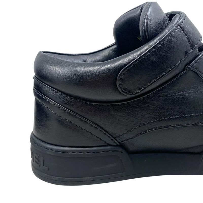 Chanel Sneakers Velcro High Cut 36 Size Quilted Coco Mark Logo Black — view 8