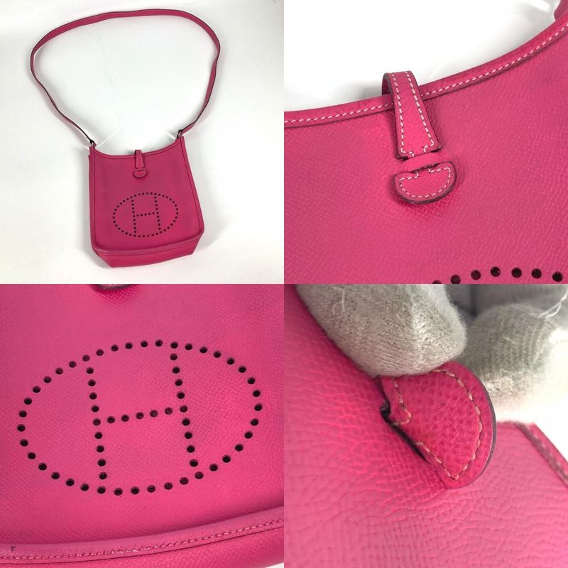 Hermes Shoulder Bag Evelyne TPM 16 Leather Rose Tillian Pink — view 8