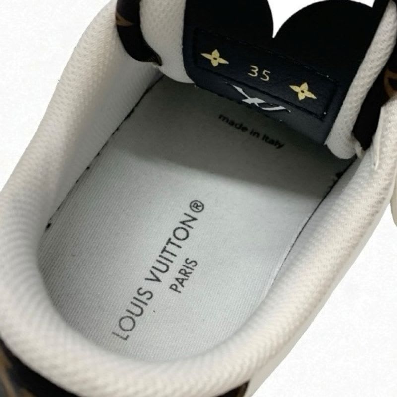 Louis Vuitton Charlie Line Monogram Sneakers Shoes Leather White Gray Black — view 7