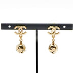 Chanel Earrings Gold Coco Mark Rhinestone — view 7