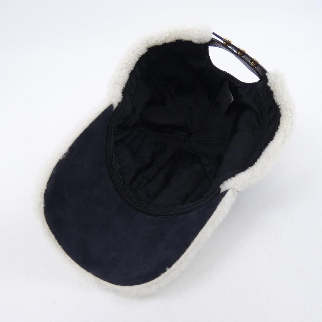 Louis Vuitton Shearling Visor Cap Black White — view 5