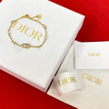 Christian Dior CD Logo GP Rhinestone Faux Pearl Bracelet Gold 04991